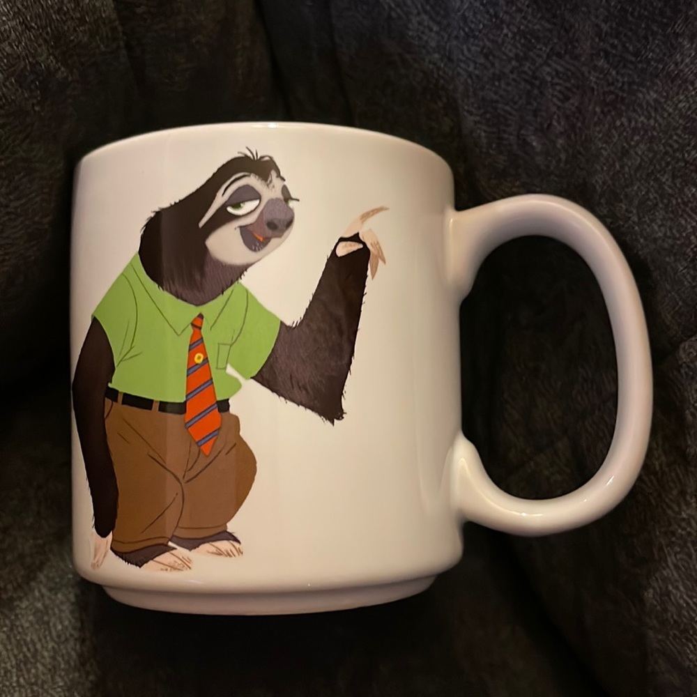 Disney Store Zootopia Zootropolis Flash Sloth "What's The Rush" Ceramic Cup Mug